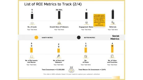 B2B Marketing List Of ROI Metrics To Track BETTER METRIC Clipart PDF