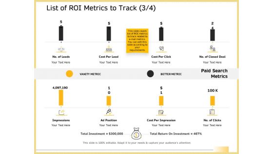 B2B Marketing List Of ROI Metrics To Track Paid Search Metrics Inspiration PDF B2B Marketing List Of ROI Metrics To Track Paid Search Metrics Inspiration PDF