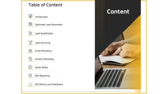 B2B Marketing Table Of Content Ppt Professional Microsoft PDF