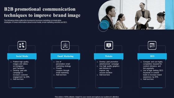 B2B Promotional Communication Techniques To Improve Brand Image Themes PDF