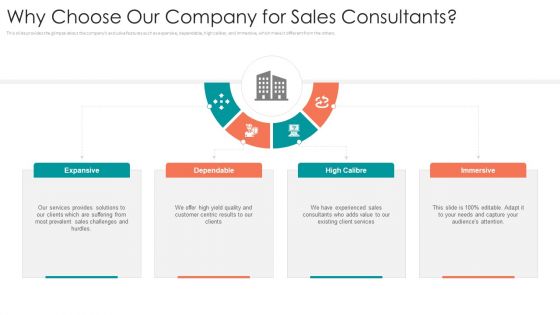 B2B Sales Procedure Counselling Why Choose Our Company For Sales Consultants Professional PDF