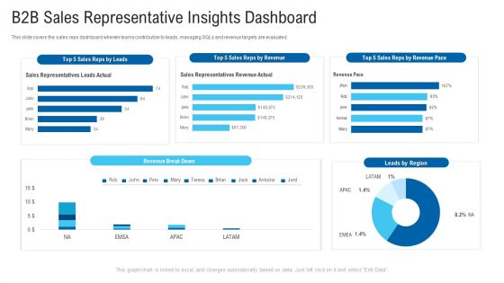 B2B Sales Representative Insights Dashboard Ppt Summary PDF