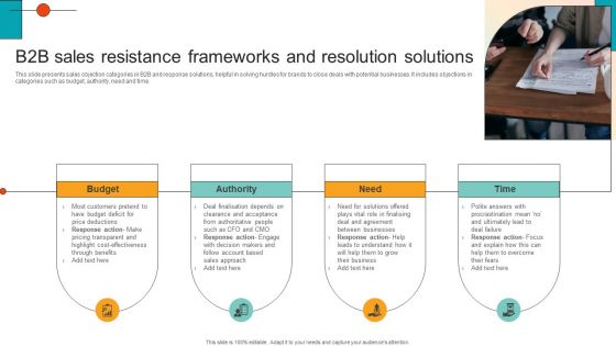 B2B Sales Resistance Frameworks And Resolution Solutions Formats PDF