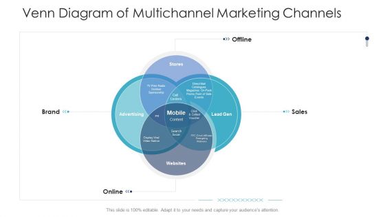 B2C Marketing Initiatives Strategies For Business Venn Diagram Of Multichannel Marketing Channels Ppt Professional Demonstration PDF