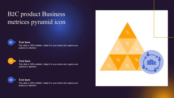 B2C Product Business Metrices Pyramid Icon Rules PDF