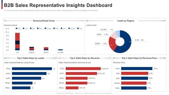 B2b Sales Representative Insights Dashboard Sample PDF