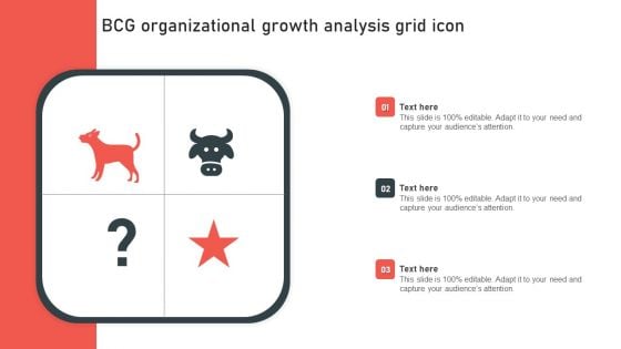 BCG Organizational Growth Analysis Grid Icon Pictures PDF