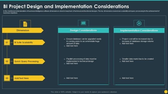 BI Project Design And Implementation Considerations BI Transformation Toolset Designs PDF