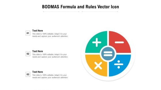 BODMAS Formula And Rules Vector Icon Ppt PowerPoint Presentation Diagram Templates PDF