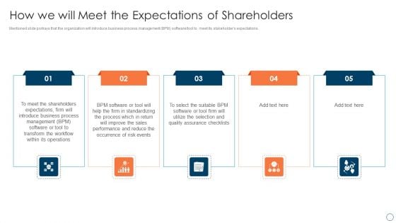 BPM Tools Application To Increase How We Will Meet The Expectations Of Shareholders Mockup PDF BPM Tools Application To Increase How We Will Meet The Expectations Of Shareholders Mockup PDF
