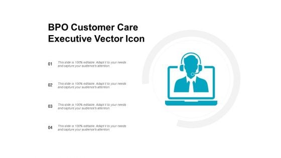 BPO Customer Care Executive Vector Icon Ppt PowerPoint Presentation Outline Demonstration