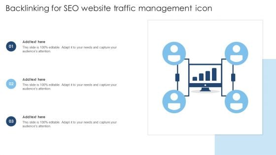 Backlinking For SEO Website Traffic Management Icon Introduction PDF