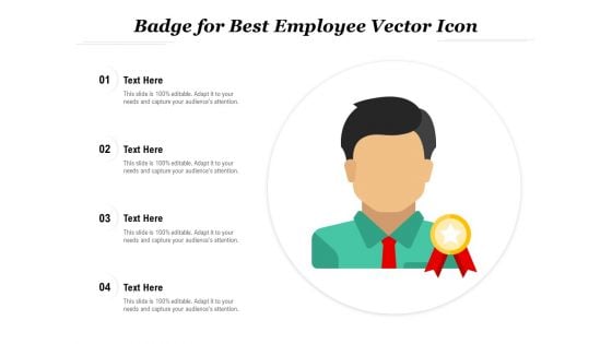 Badge For Best Employee Vector Icon Ppt PowerPoint Presentation Gallery Styles PDF