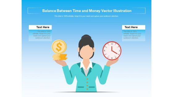 Balance Between Time And Money Vector Illustration Ppt PowerPoint Presentation File Formats PDF