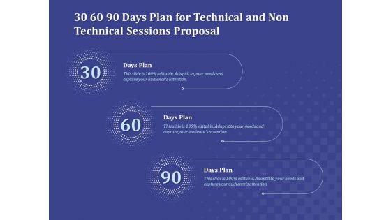 Balancing Skill Development 30 60 90 Days Plan For Technical And Non Technical Sessions Proposal Background PDF