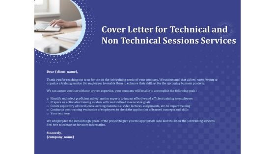 Balancing Skill Development Cover Letter For Technical And Non Technical Sessions Services Guidelines PDF