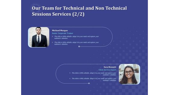 Balancing Skill Development Our Team For Technical And Non Technical Sessions Services Corporate Background PDF