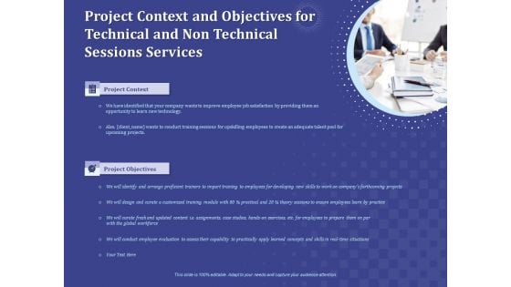 Balancing Skill Development Project Context And Objectives For Technical And Non Technical Sessions Services Introduction PDF