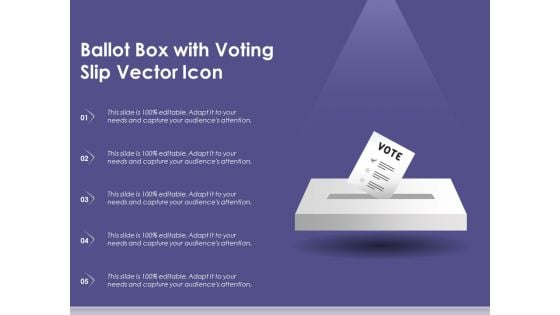 Ballot Box With Voting Slip Vector Icon Ppt PowerPoint Presentation Infographic Template Structure PDF