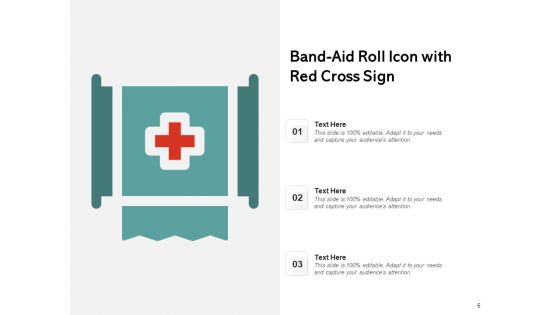 Bandage Icon Finger Injury Medical Red Cross Ppt PowerPoint Presentation Complete Deck