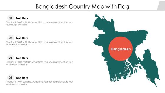Bangladesh Country Map With Flag Ppt PowerPoint Presentation File Model PDF