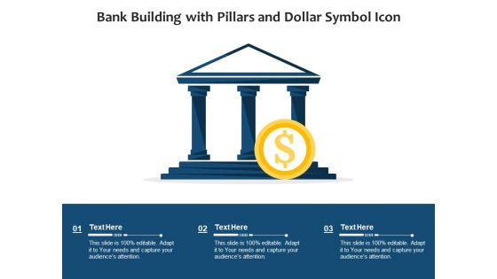 Bank Building With Pillars And Dollar Symbol Icon Ppt PowerPoint Presentation Gallery Example PDF