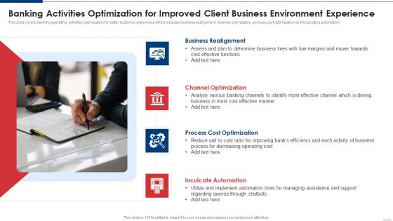 Banking Activities Optimization For Improved Client Business Environment Experience Demonstration PDF