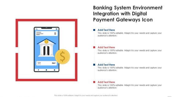 Banking System Environment Integration With Digital Payment Gateways Icon Demonstration PDF