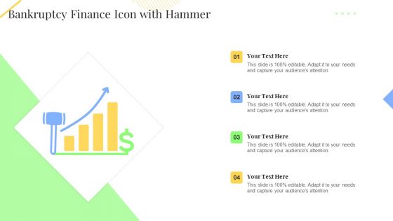 Bankruptcy Finance Icon With Hammer Demonstration PDF