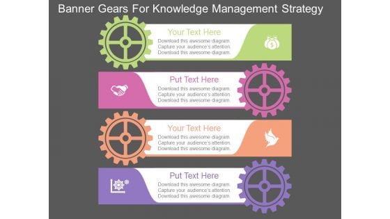 Banner Gears For Knowledge Management Strategy Powerpoint Template Banner Gears For Knowledge Management Strategy Powerpoint Template