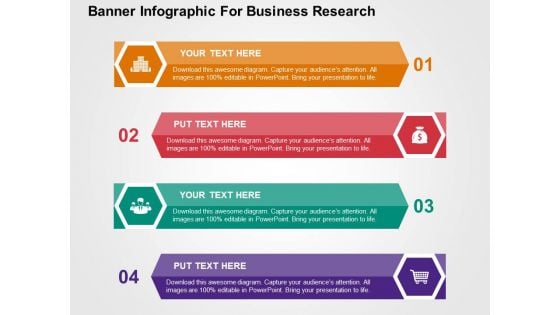 Banner Infographic For Business Research Powerpoint Templates