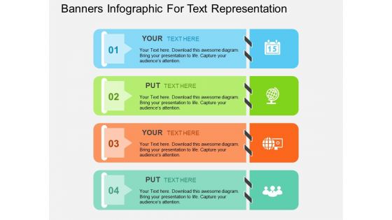 Banners Infographic For Text Representation Powerpoint Templates