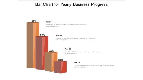 Bar Chart For Yearly Business Progress Ppt PowerPoint Presentation Outline Backgrounds PDF