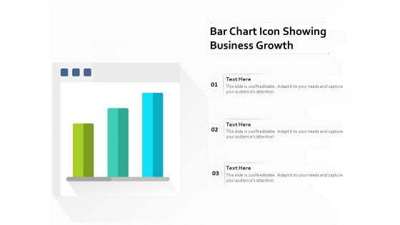 Bar Chart Icon Showing Business Growth Ppt PowerPoint Presentation File Gridlines PDF