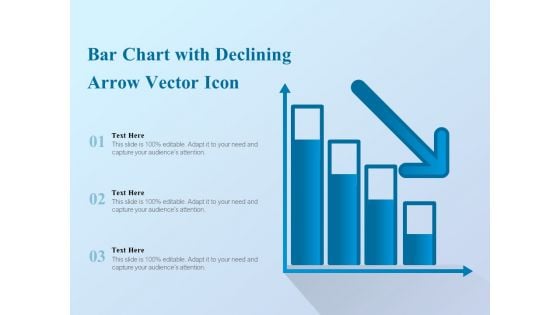 Bar Chart With Declining Arrow Vector Icon Ppt PowerPoint Presentation Show Designs Download