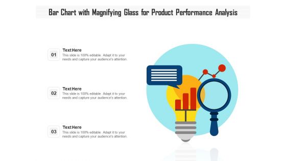 Bar Chart With Magnifying Glass For Product Performance Analysis Ppt PowerPoint Presentation Gallery Example File PDF