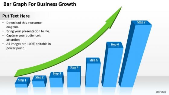 Bar Graph For Business Growth Ppt Plan PowerPoint Slides