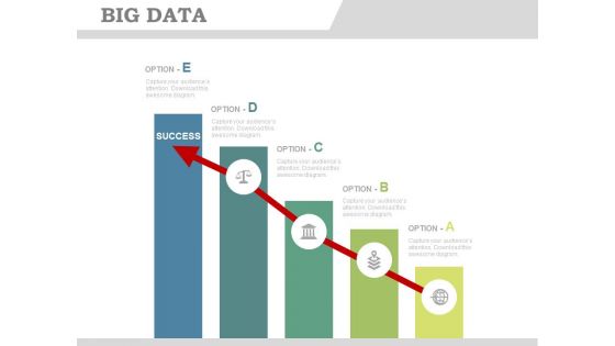 Bar Graph Infographics With Success Arrow Powerpoint Slides