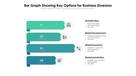 Bar Graph Showing Key Options For Business Diversion Ppt PowerPoint Presentation Professional Graphics PDF