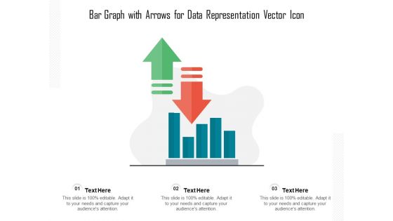 Bar Graph With Arrows For Data Representation Vector Icon Ppt PowerPoint Presentation Summary Picture PDF