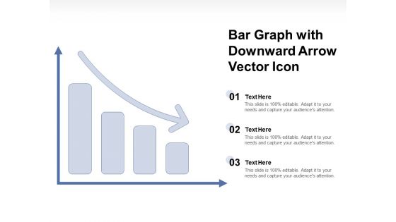 Bar Graph With Downward Arrow Vector Icon Ppt PowerPoint Presentation Layouts Guide PDF