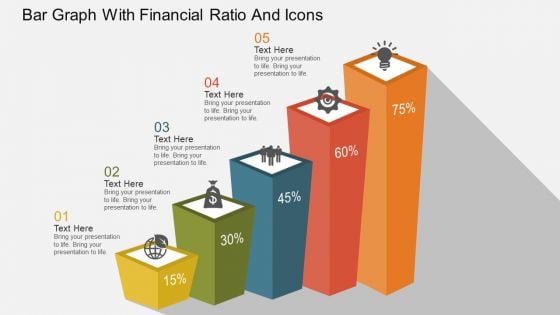 Bar Graph With Financial Ratio And Icons Powerpoint Template