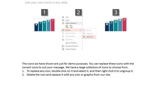 Bar Graph With Five Icons Powerpoint Slides