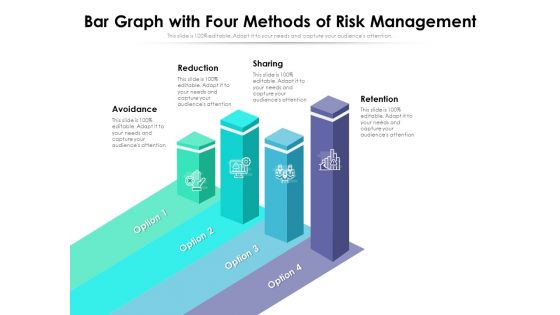 Bar Graph With Four Methods Of Risk Management Ppt PowerPoint Presentation Ideas Icon PDF