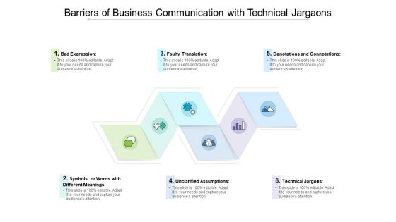 Barriers Of Business Communication With Technical Jargaons Ppt PowerPoint Presentation Infographic Template Information PDF