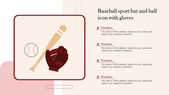 Baseball Sport Bat And Ball Icon With Gloves Clipart PDF