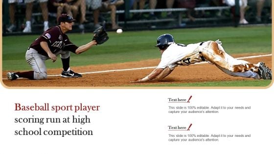 Baseball Sport Player Scoring Run At High School Competition Inspiration PDF