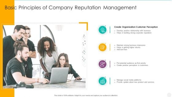 Basic Principles Of Company Reputation Management Slides PDF