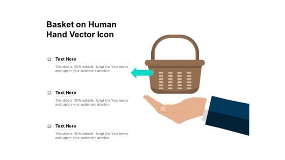 Basket On Human Hand Vector Icon Ppt PowerPoint Presentation Model Inspiration PDF