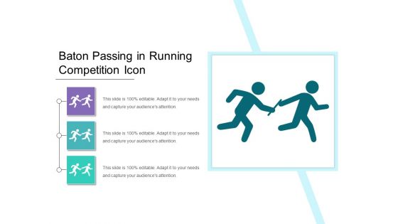 Baton Passing In Running Competition Icon Ppt PowerPoint Presentation Gallery Demonstration PDF